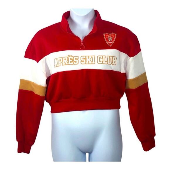 Après-ski Club by Chemistry Cropped 3/4 Zip Mock Neck Sweatshirt NWT - Picture 14 of 15